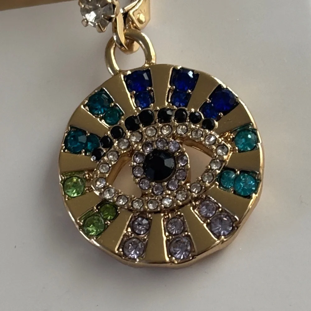 Betsey‎ Johnson Gold Tone Evil Eye Drop Earrings